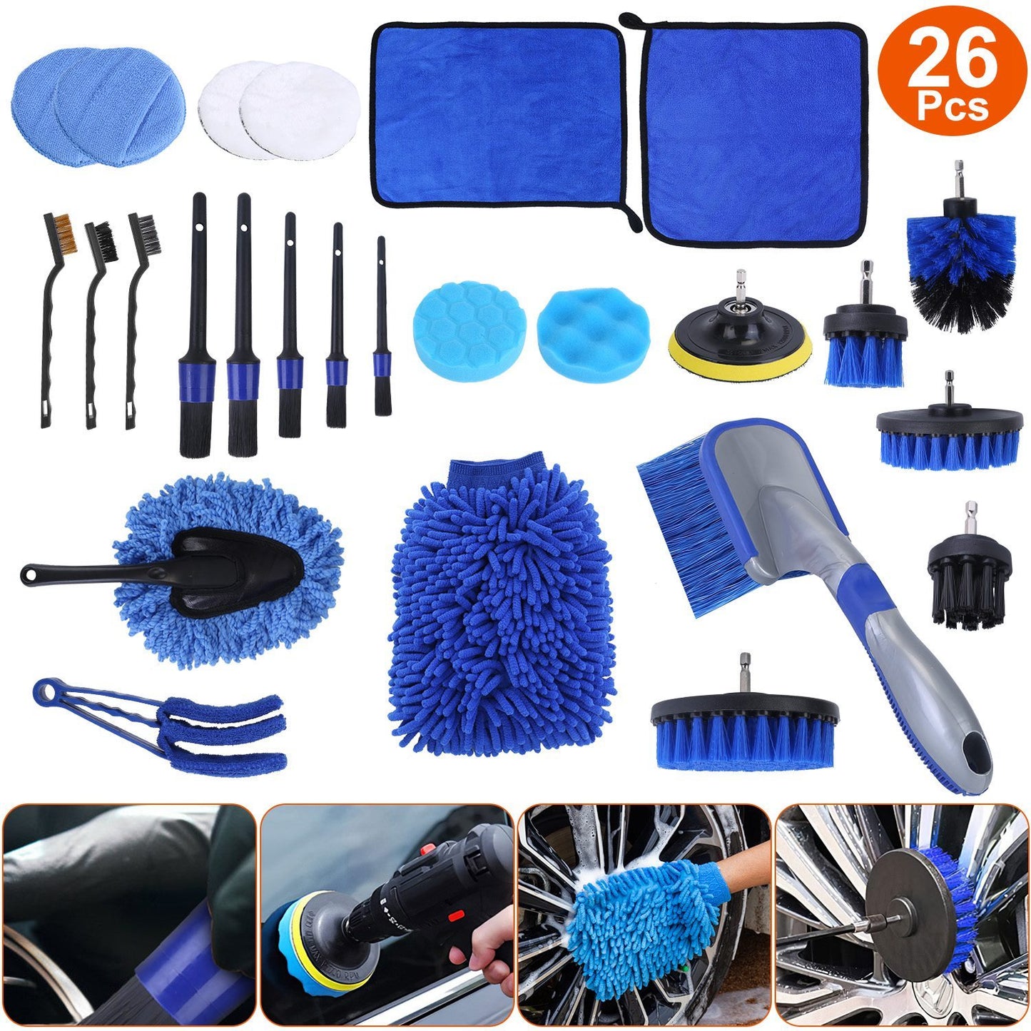 Car Detailing Brush, 26 Piece Kit
